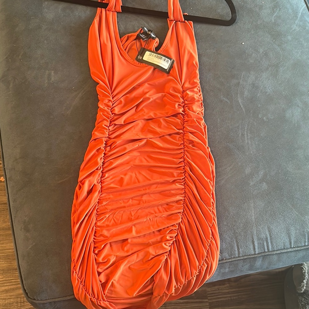 PrettyLittleThing Bright Orange Dress